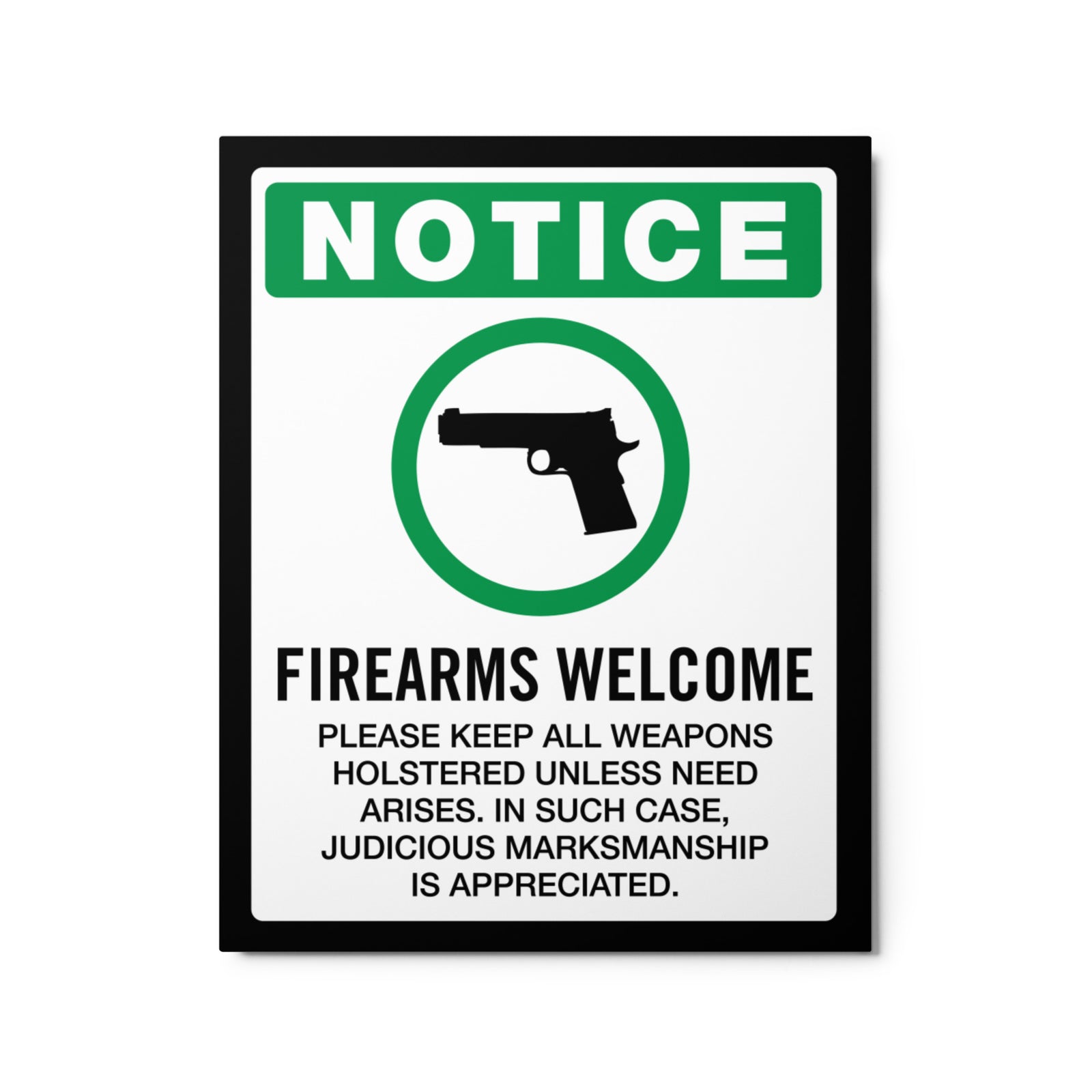 Firearms Welcome Metal Made in the USA Sign