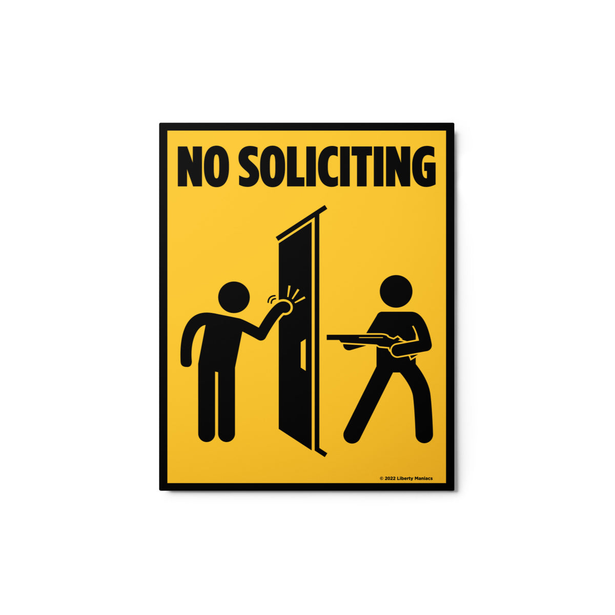 No Soliciting Sawed Off Metal Sign