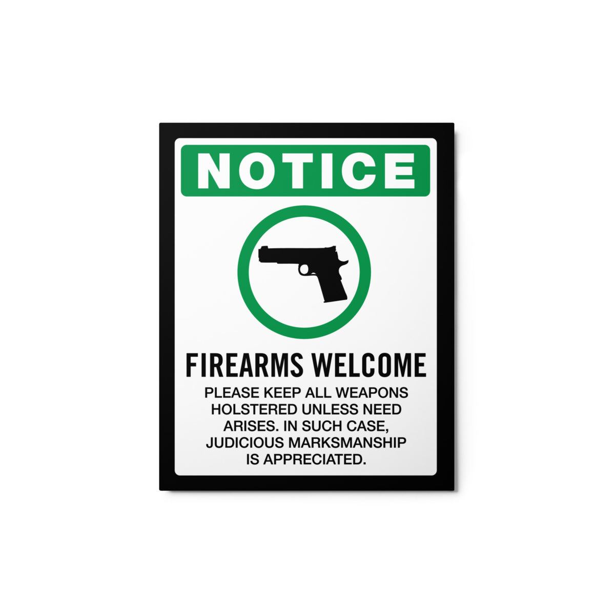 Firearms Welcome Metal Made in the USA Sign
