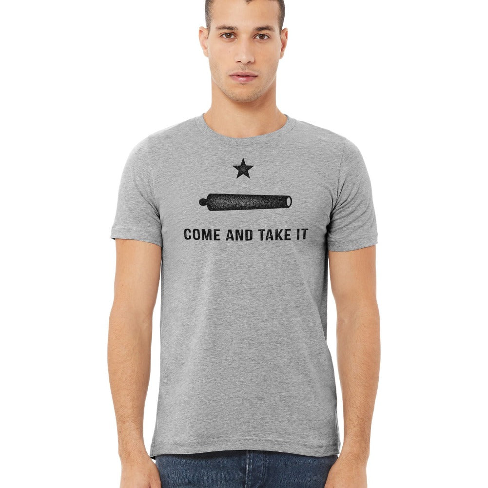 Come and Take It Gonzalez Heather Grey Unisex Short Sleeve T-Shirt by Liberty Maniacs