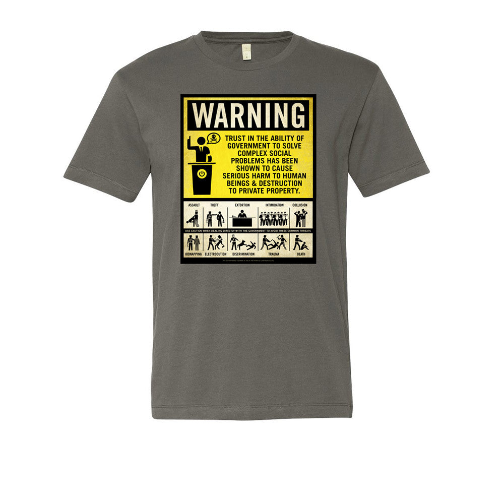 Government Warning Label Men's Graphic Tee - Liberty Maniacs