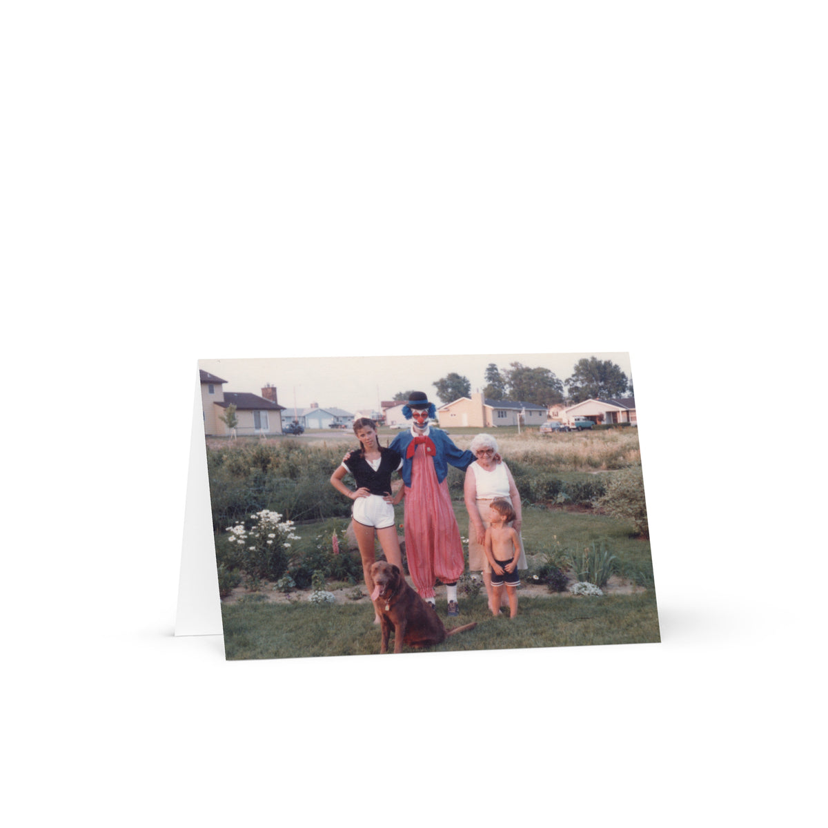 Awkard Family Clown Photo Greeting Card