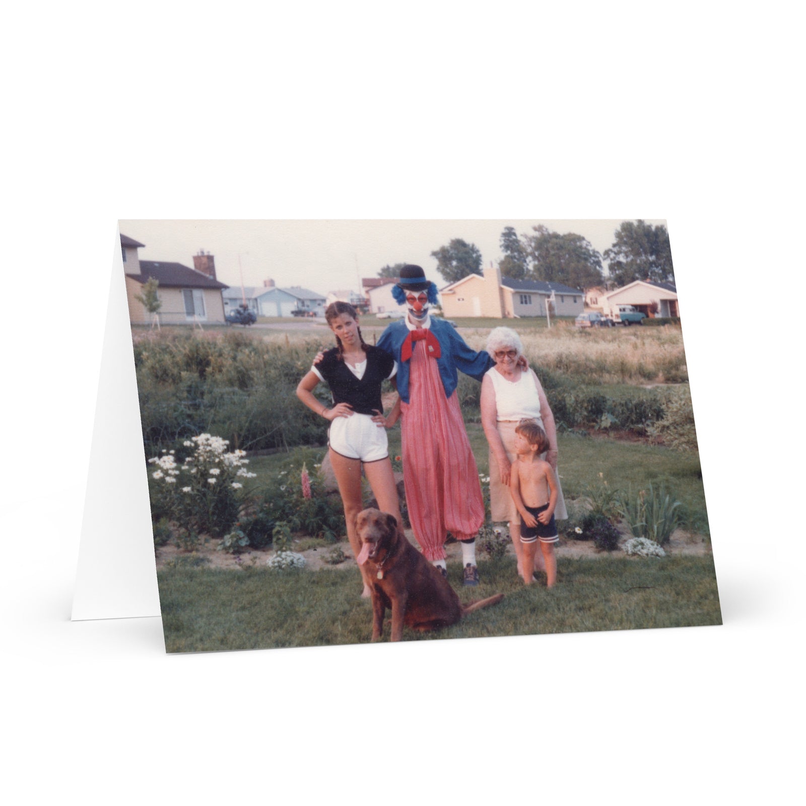 Awkard Family Clown Photo Greeting Card