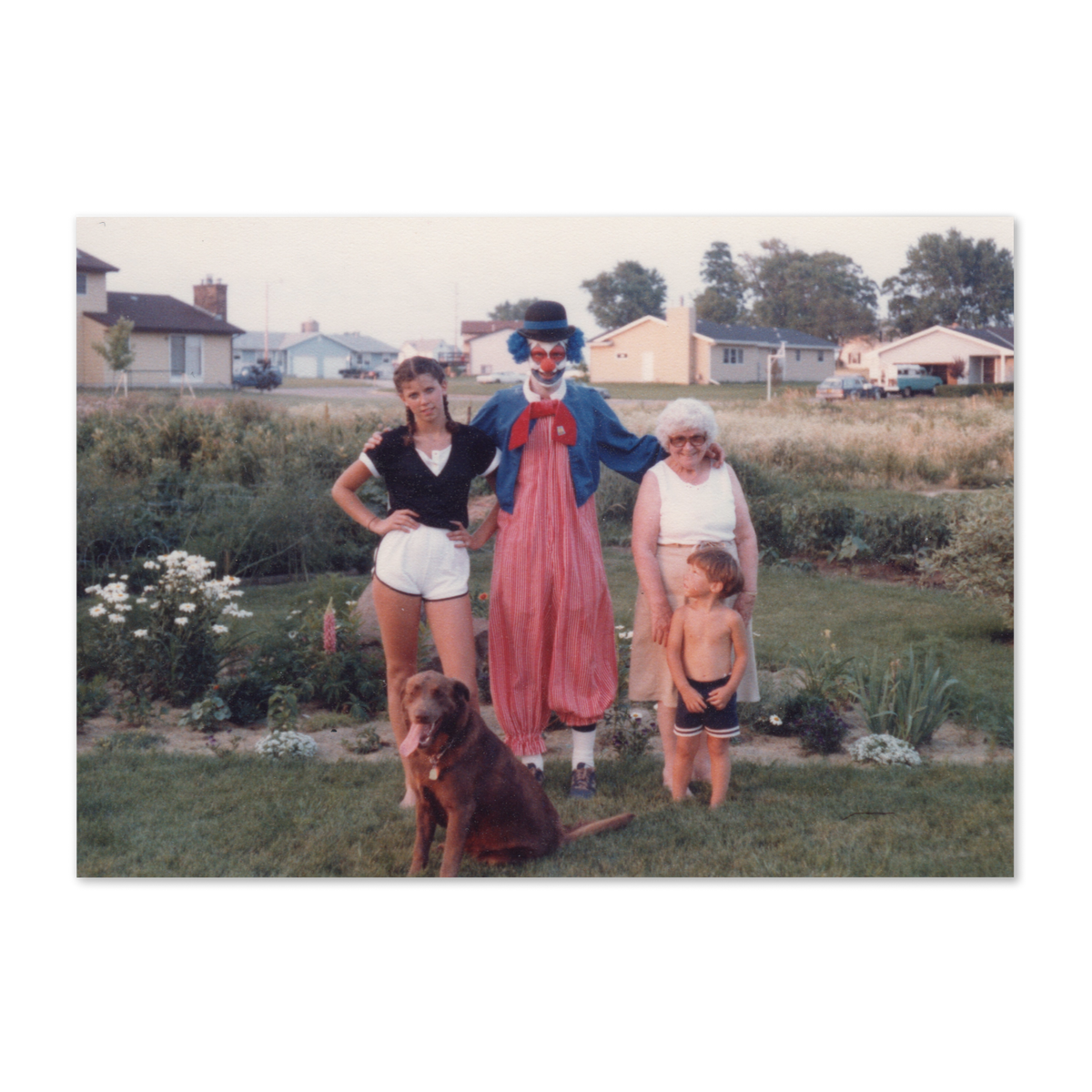 Awkard Family Clown Photo Greeting Card