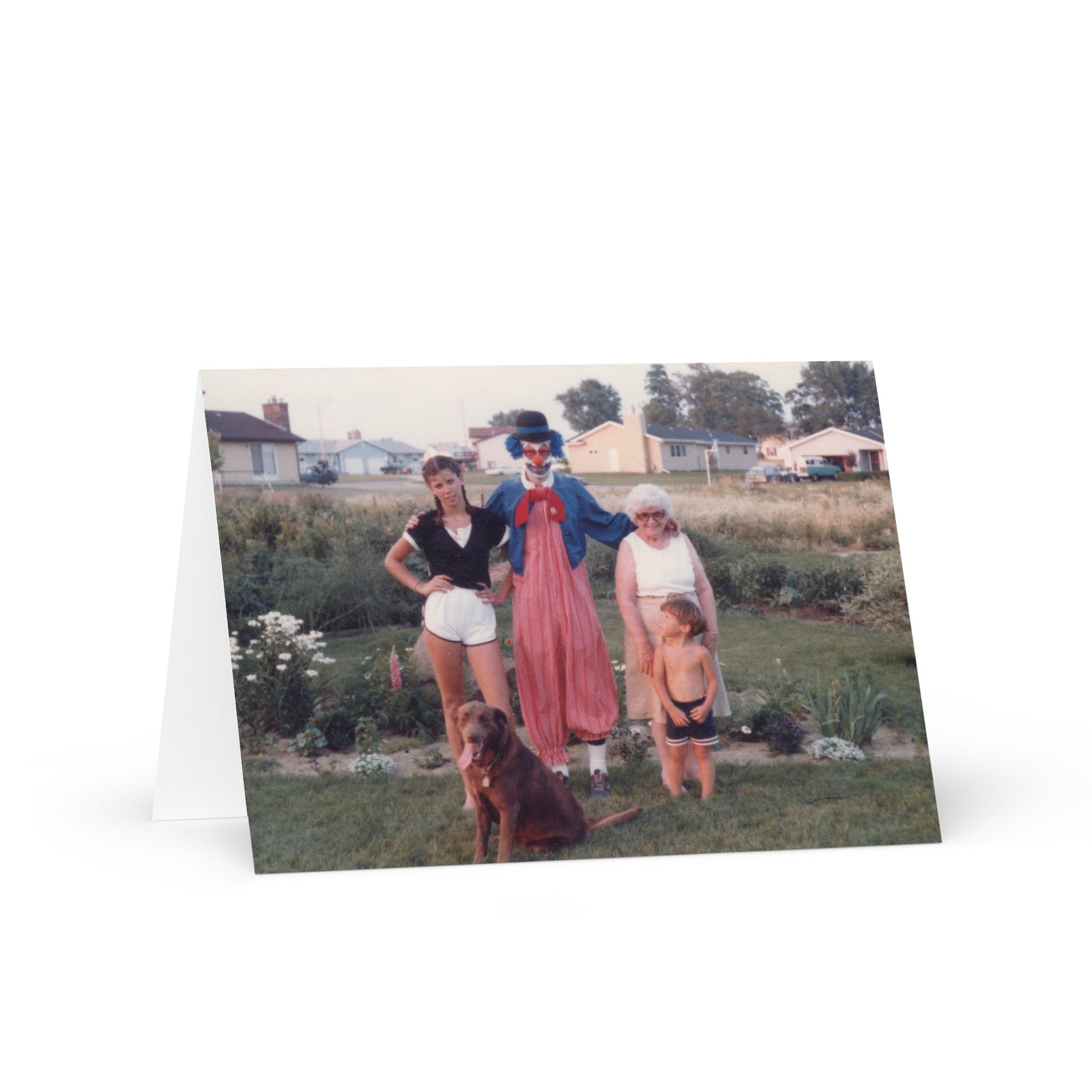 Awkard Family Clown Photo Greeting Card