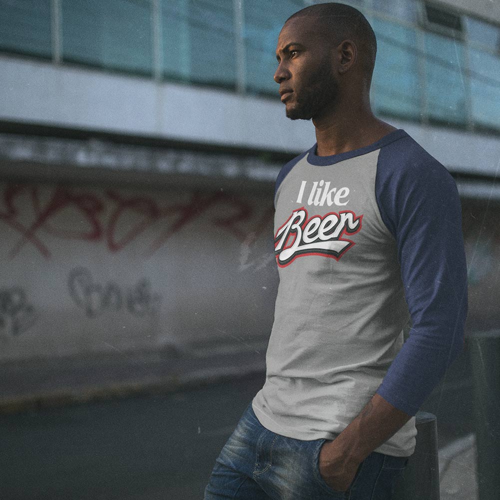 I Like Beer 3/4 Sleeve Raglan Softball Shirt