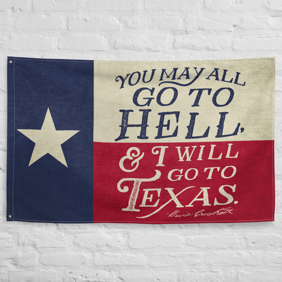 I Will Go To Texas Davy Crockett Quote Texas Flag