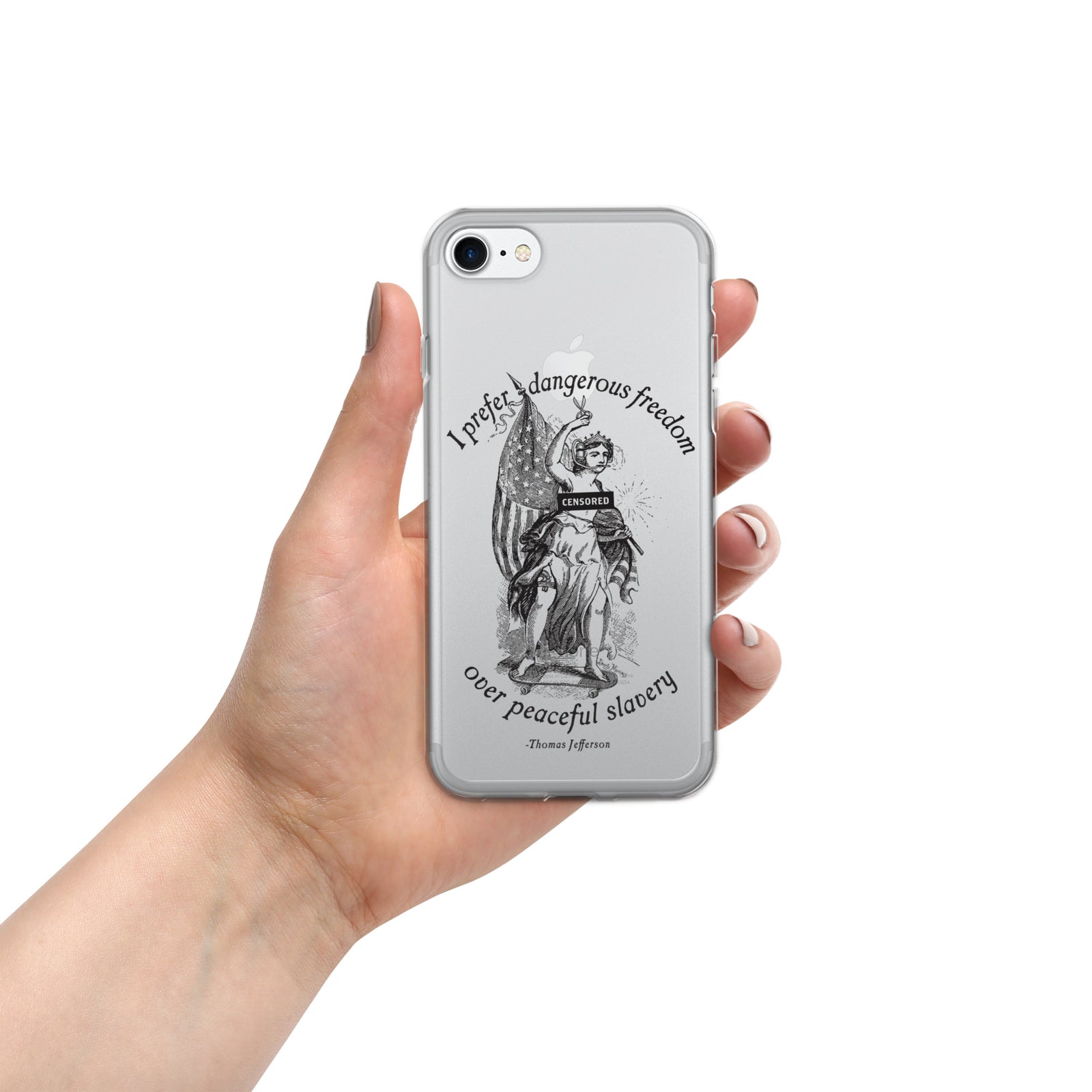 I Prefer Dangerous Freedom Jefferson Quote iPhone case