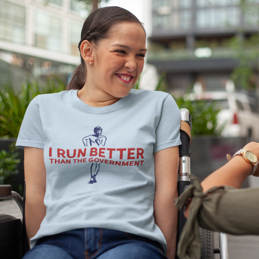 I Run Better Than the Government Athletic T-Shirt