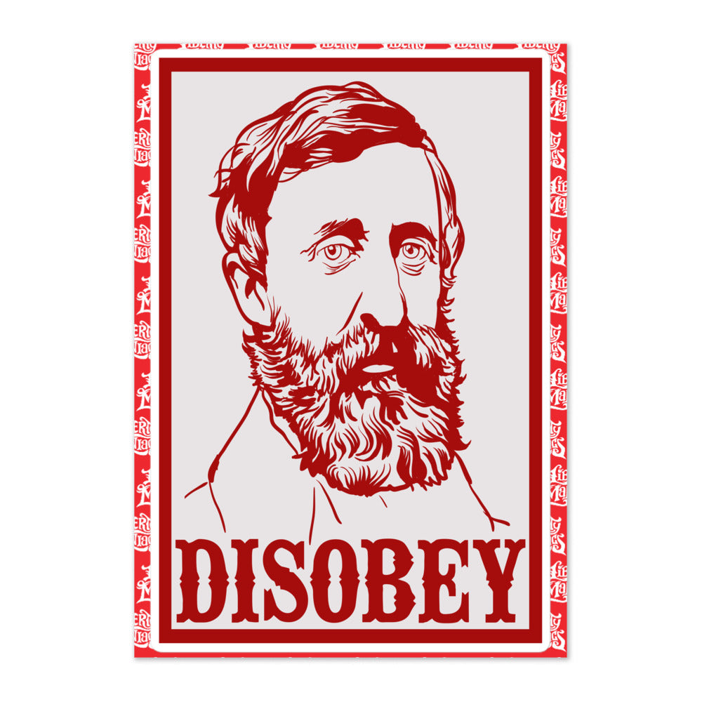 Henry David Thoreau Disobey Portrait Mega Sticker - Liberty Maniacs