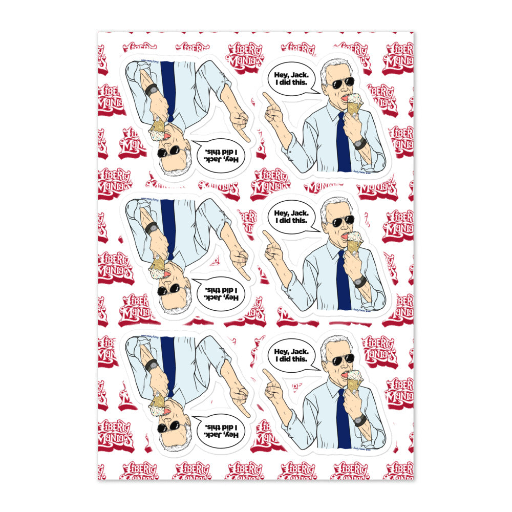 Biden Inflation I Did This Ice Cream 6-Pack Sticker Sheet