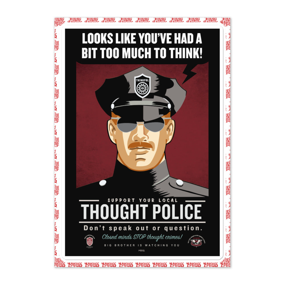 Thought Police Too Much To Think Jumbo Sticker