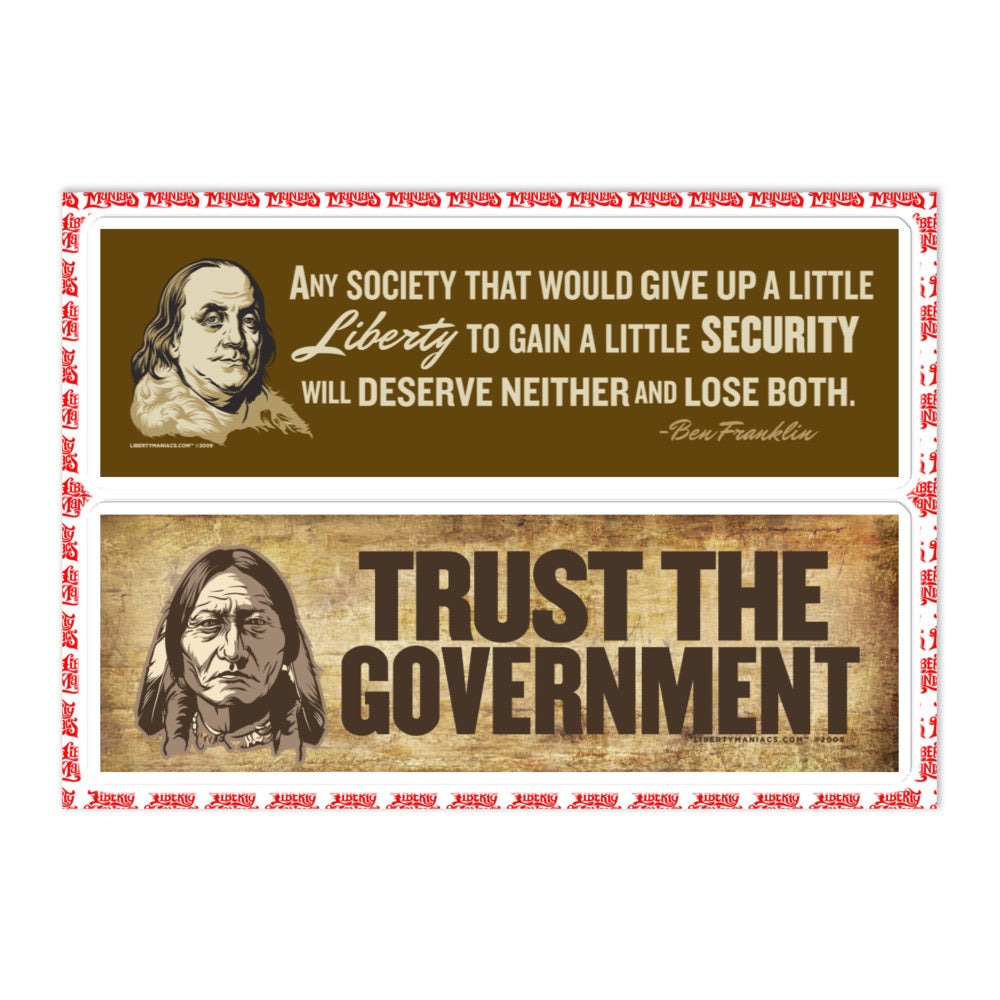 Trust the Government and Security and Freedom Bumper Sticker Set