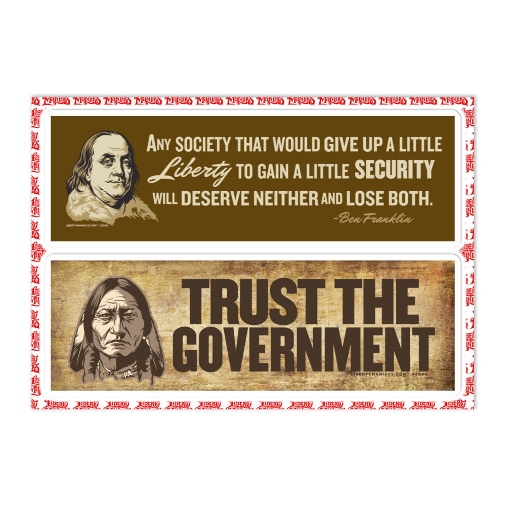 Trust the Government and Security and Freedom Bumper Sticker Set