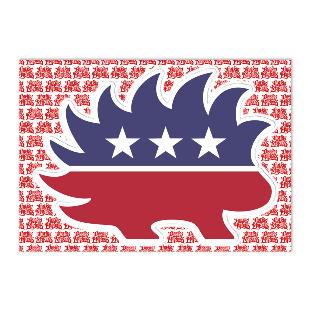 Jumbo Porcupine Libertarian Mascot Sticker