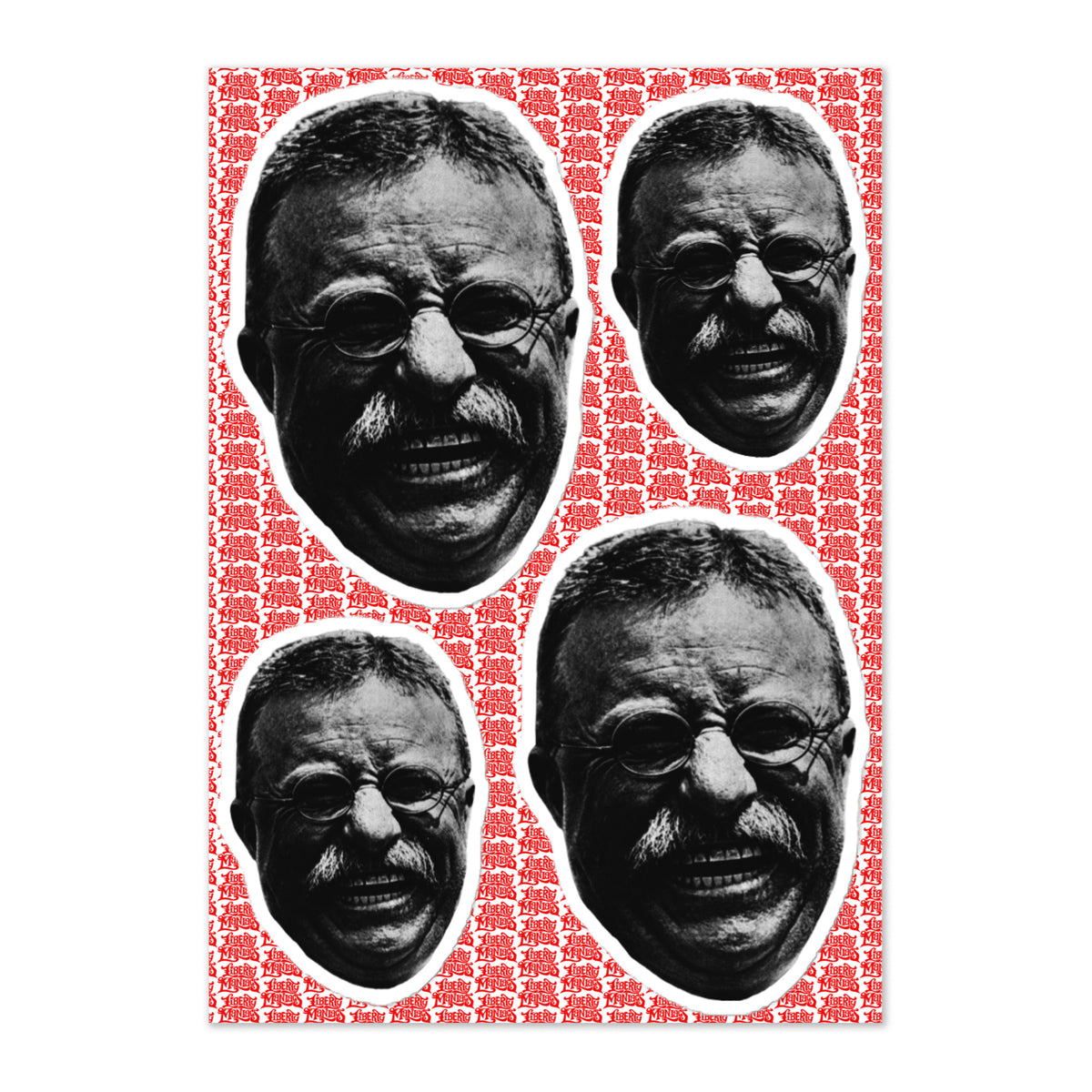 Teddy Roosevelt Laughing Sticker Pack