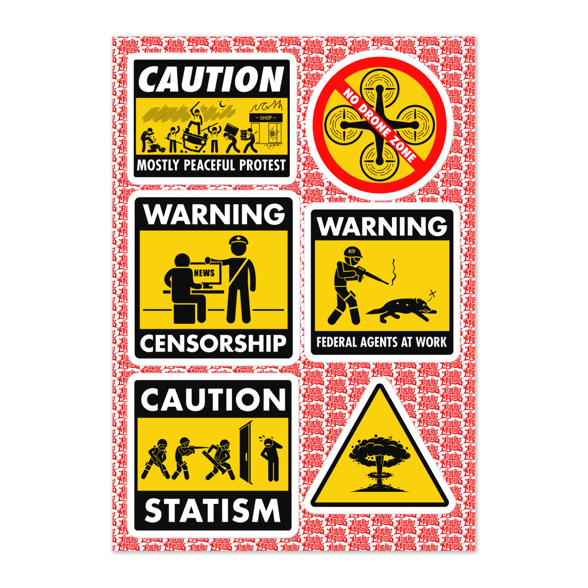 Liberty Maniacs Warning Sticker Set 1