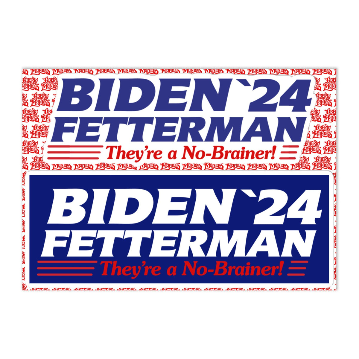 Biden Fetterman No Brainer Sticker Set