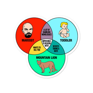 Marxist Toddler and Mountain Lion Venn Diagram Sticker