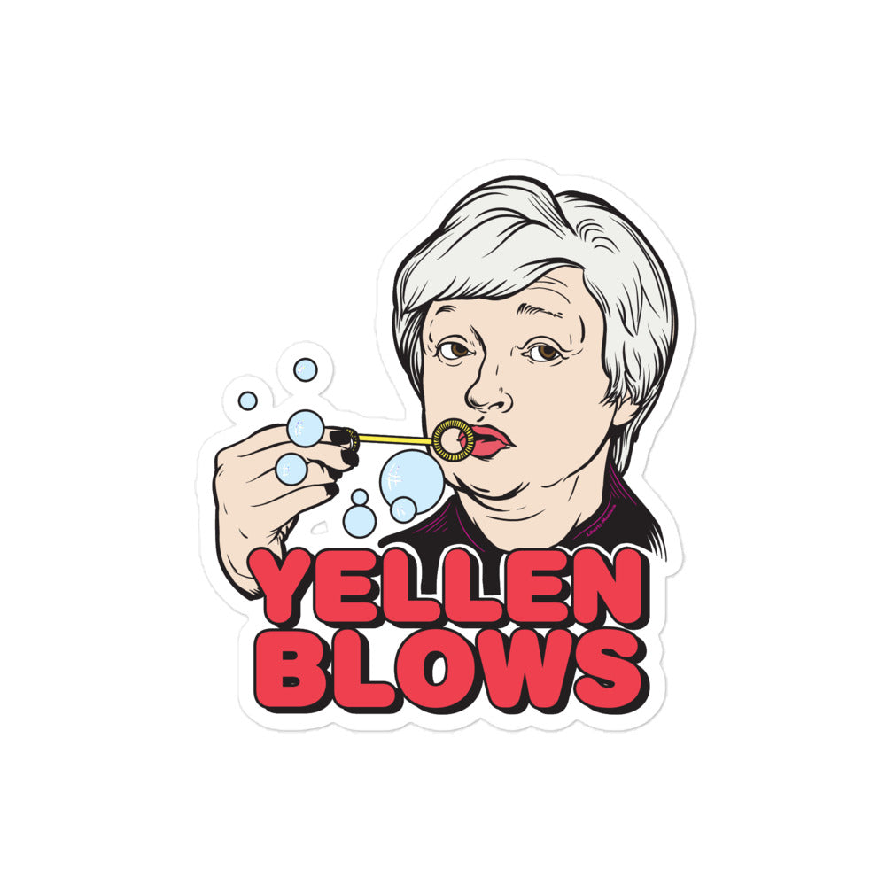Janet Yellen Blows Sticker