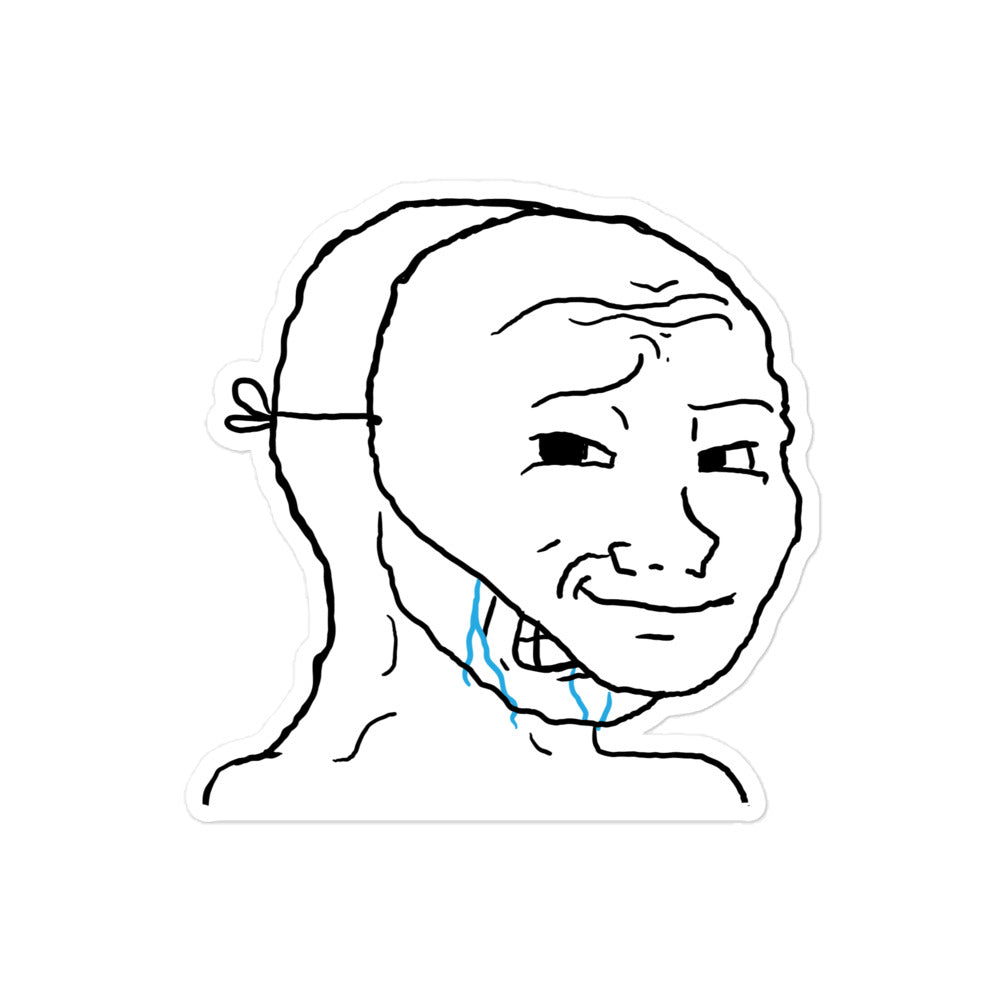Crying Wojak In Mask Sticker