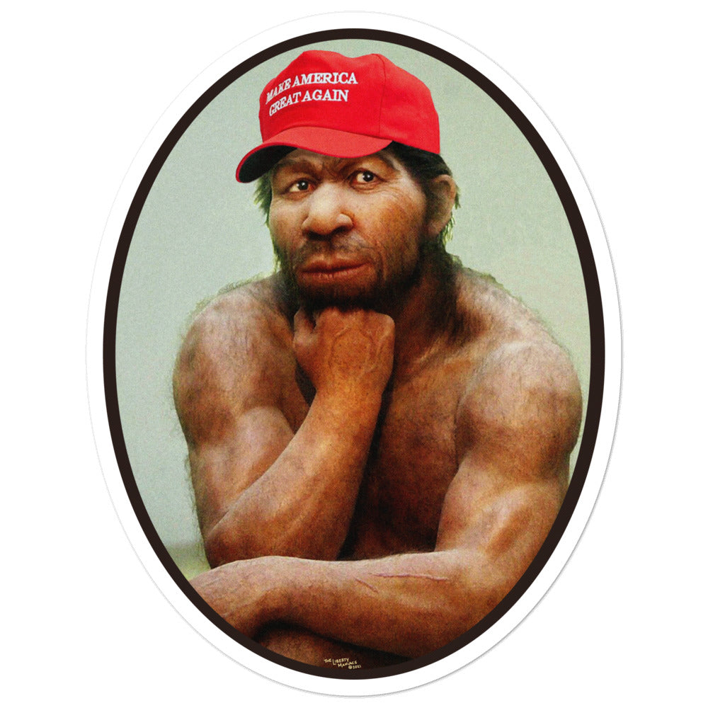 Neanderthal Thinking Oval Sticker