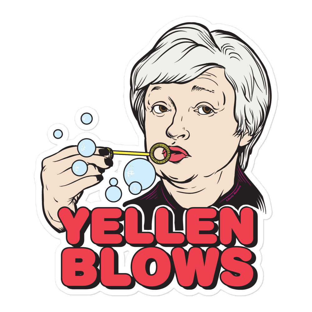 Janet Yellen Blows Sticker