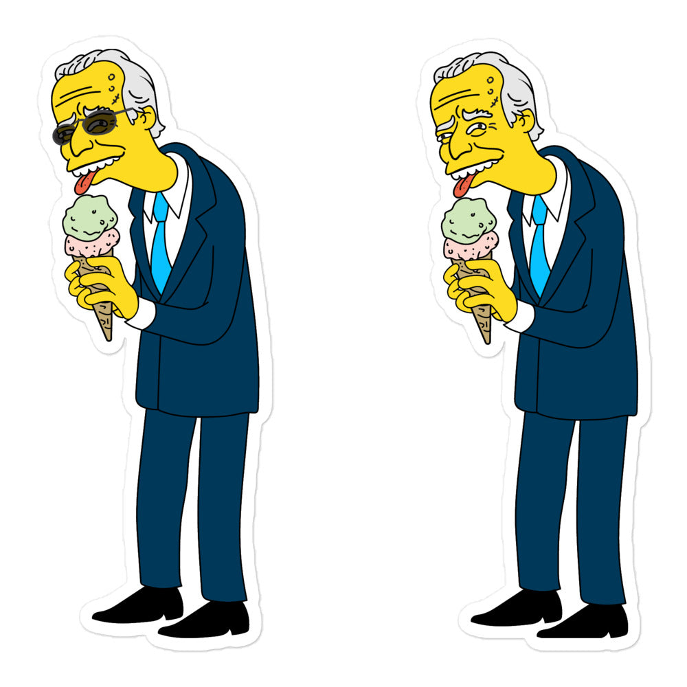 Creepy Biden Licking Ice Cream Sticker Set