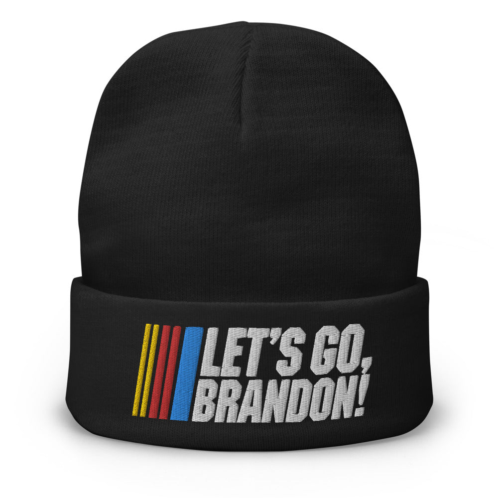 Let&#39;s Go Brandon Racing Style Embroidered Beanie