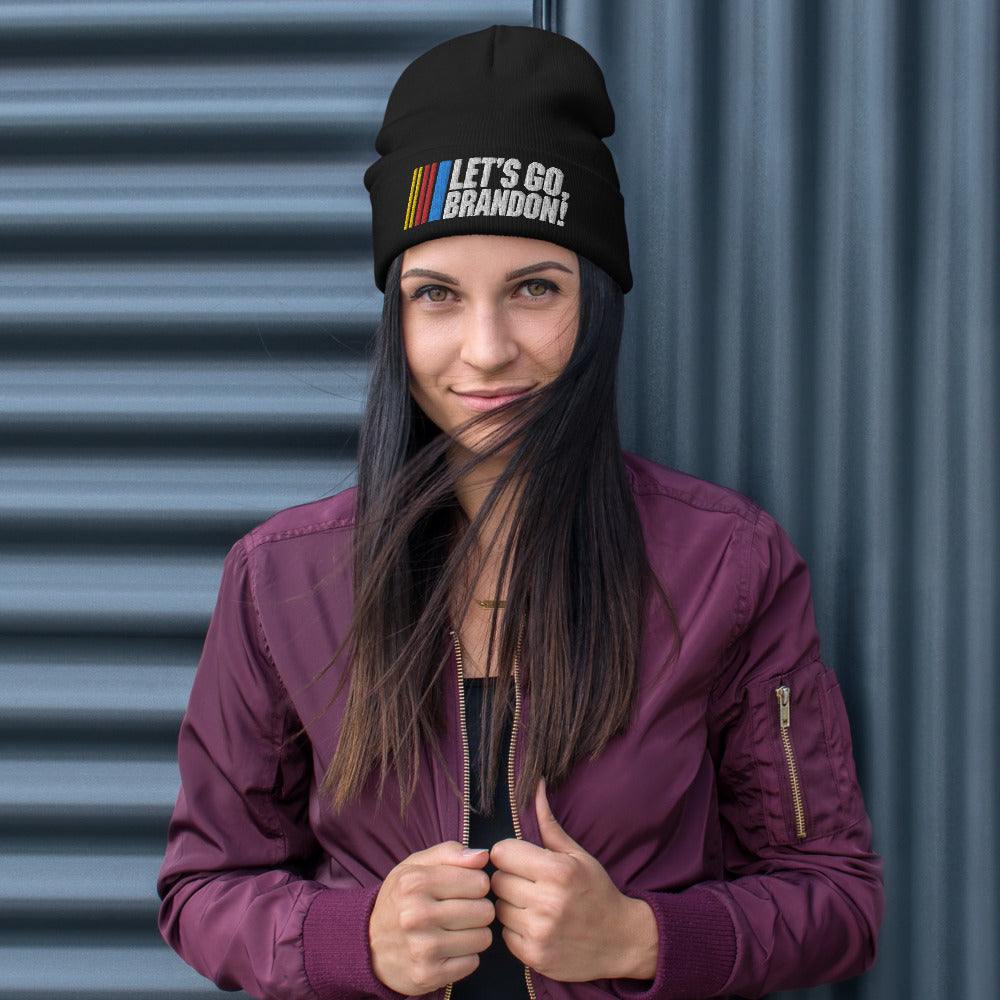 Let's Go Brandon Racing Style Embroidered Beanie