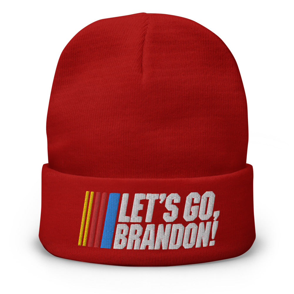 Let's Go Brandon Racing Style Embroidered Beanie