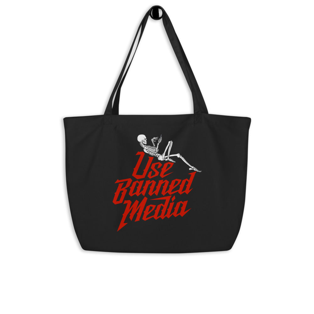 Use Banned Media Large organic tote bag