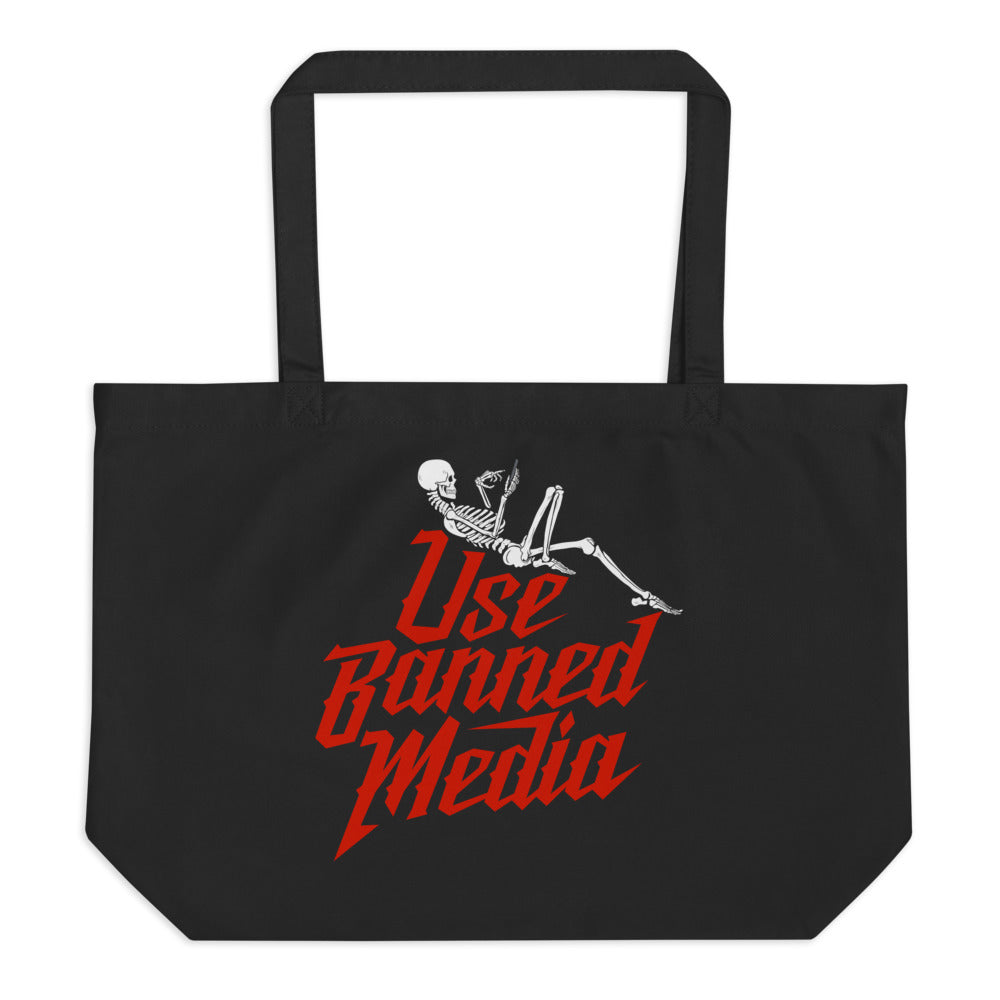 Use Banned Media Large organic tote bag
