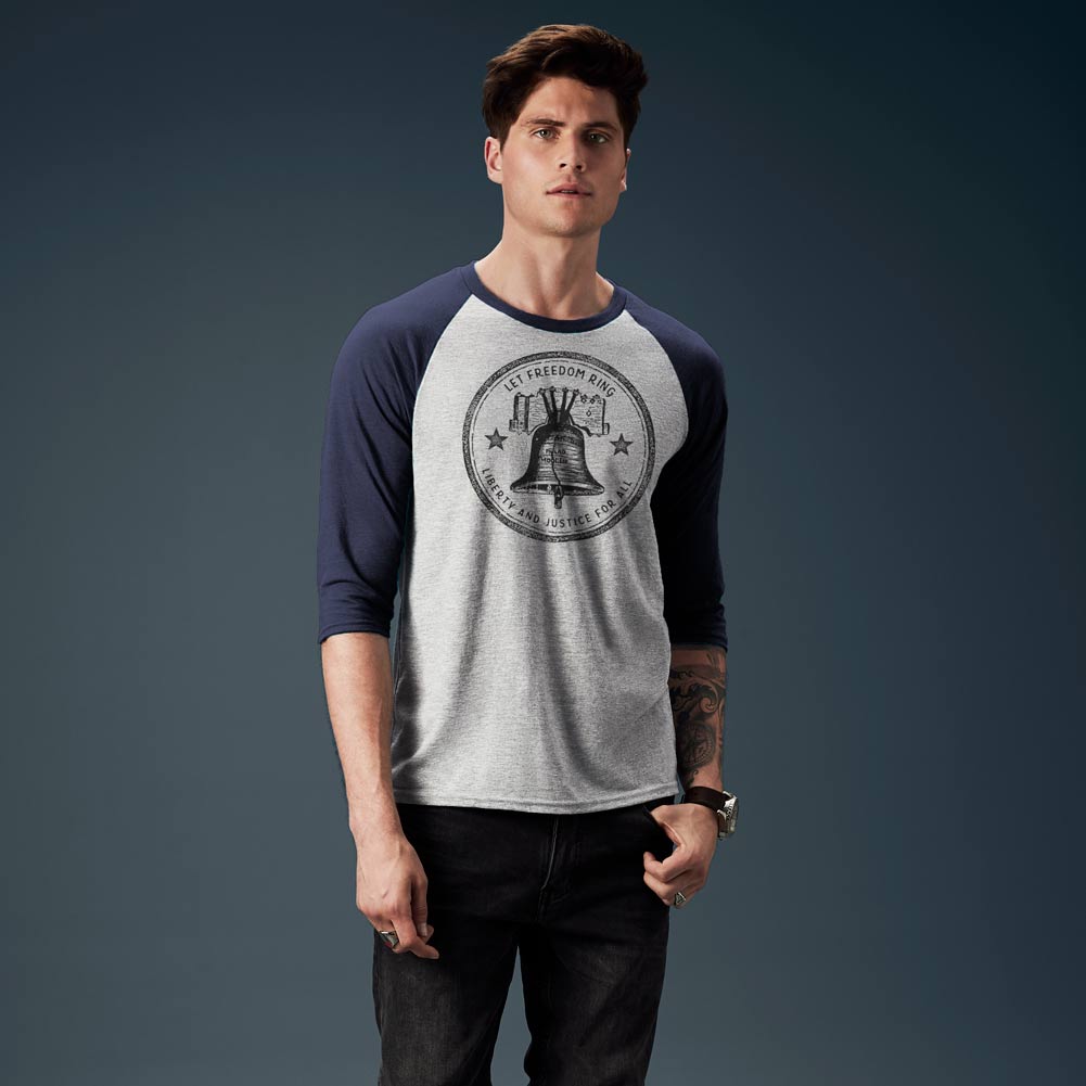 Let Freedom Ring 3/4 Sleeve Raglan Shirt