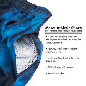 Mod Black and Grey Pattern Men's Athletic Stretch Shorts