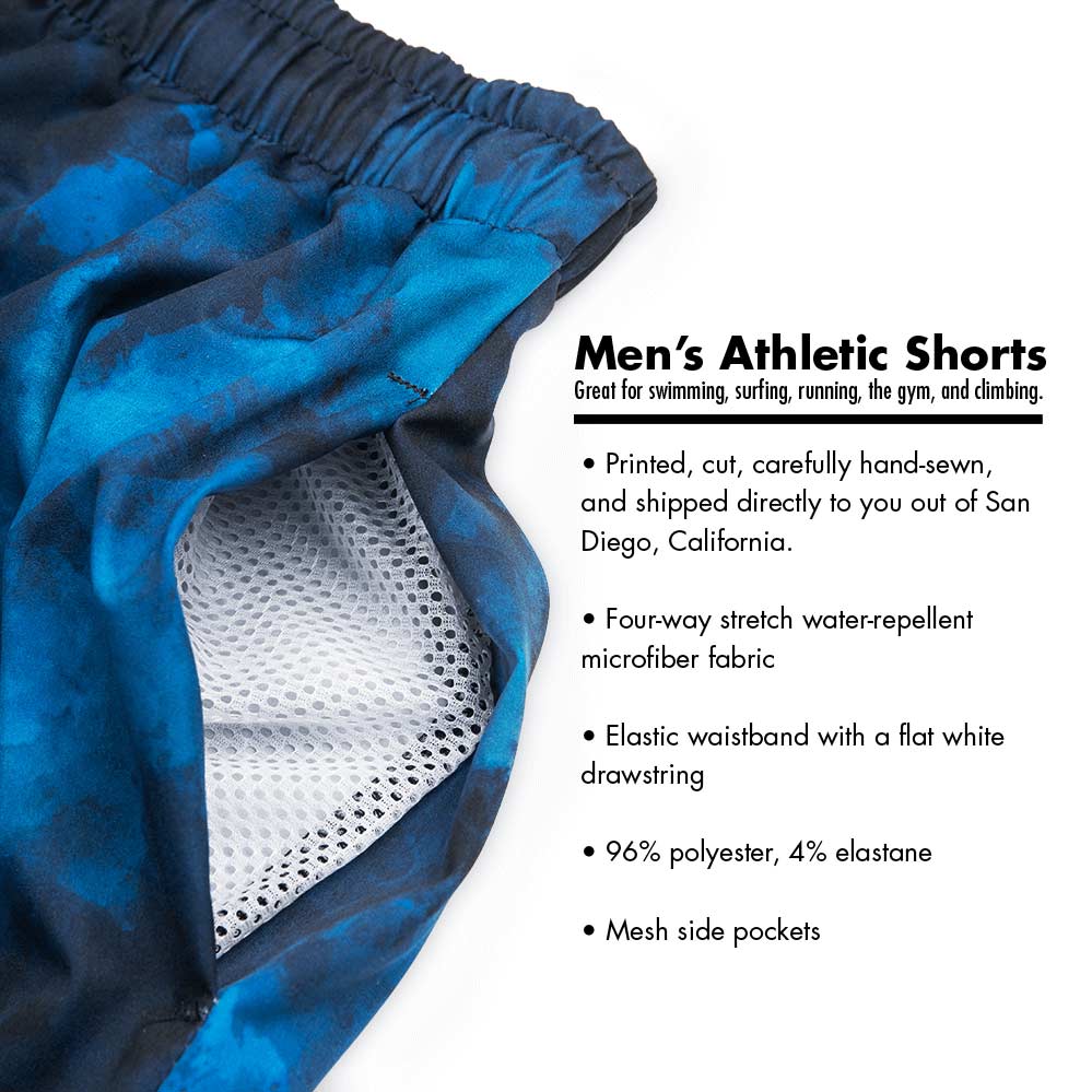 Brush Print Men's Athletic Shorts