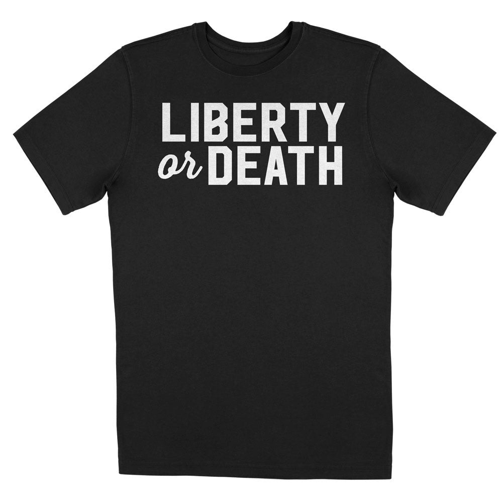 Liberty or Death classic black graphic tee by Liberty Maniacs