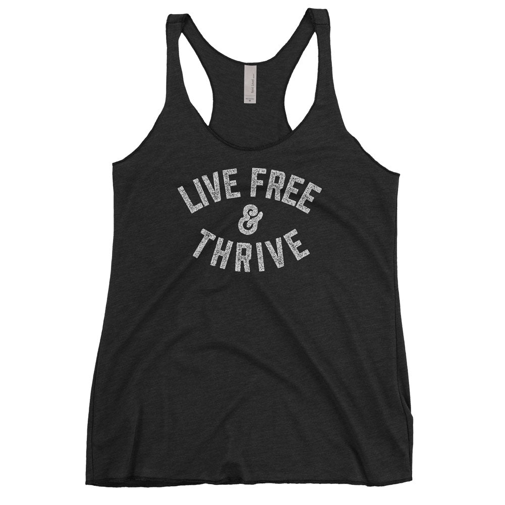 Live Free And Thrive Ladies’ Racerback Tri-Blend Tank