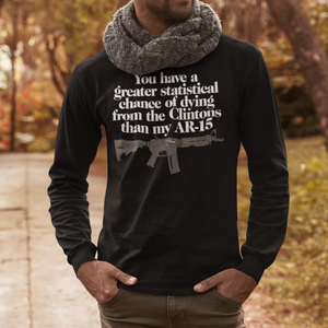 You Have A Greater Statistical Chance of Dying from the Clintons than my AR-15 Unisex Long Sleeve Tee