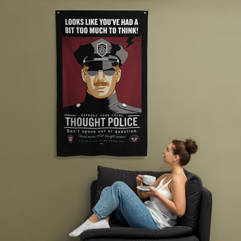 Thought Police Wall Flag