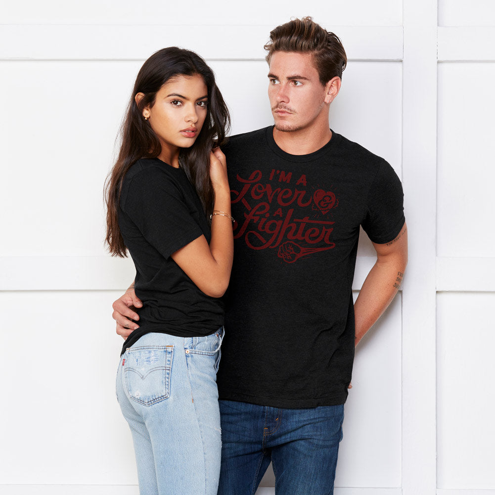 Shirt fit both women and men. Both models are wearing the tee here. Check the sizing on our product page for more details.