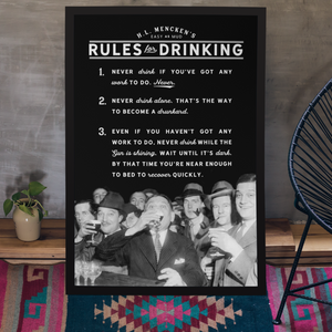 Mencken's Rules for Drinking Poster