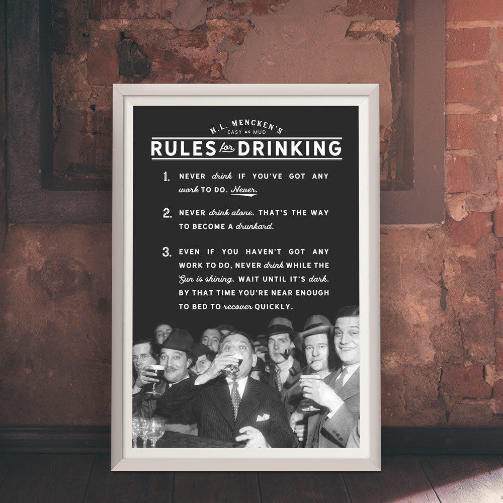Mencken&#39;s Rules for Drinking Poster