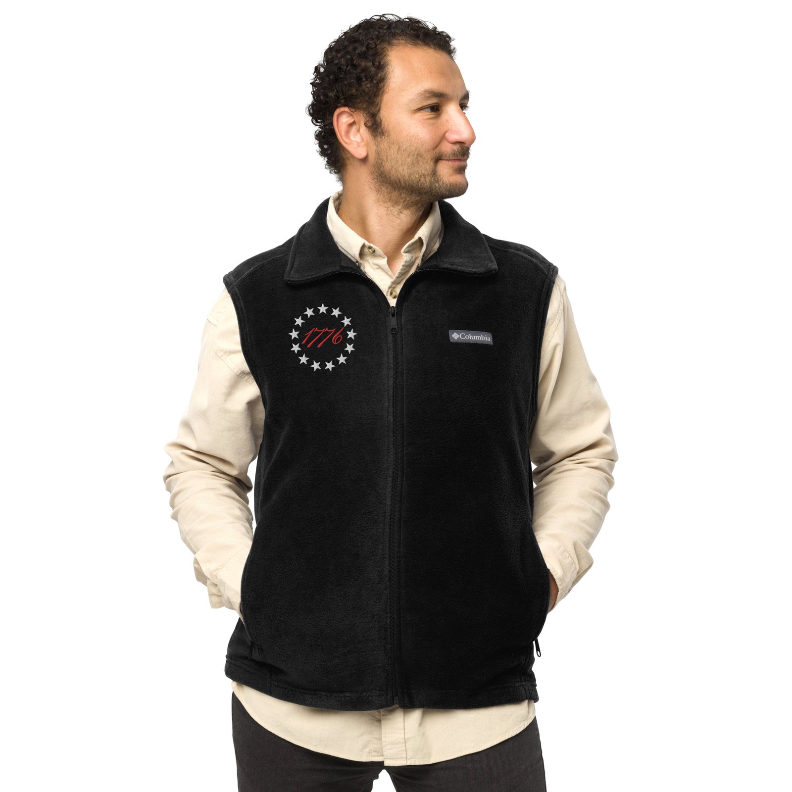 1776 Betsy Ross 13 Stars Embroidered Men’s Columbia Fleece Vest