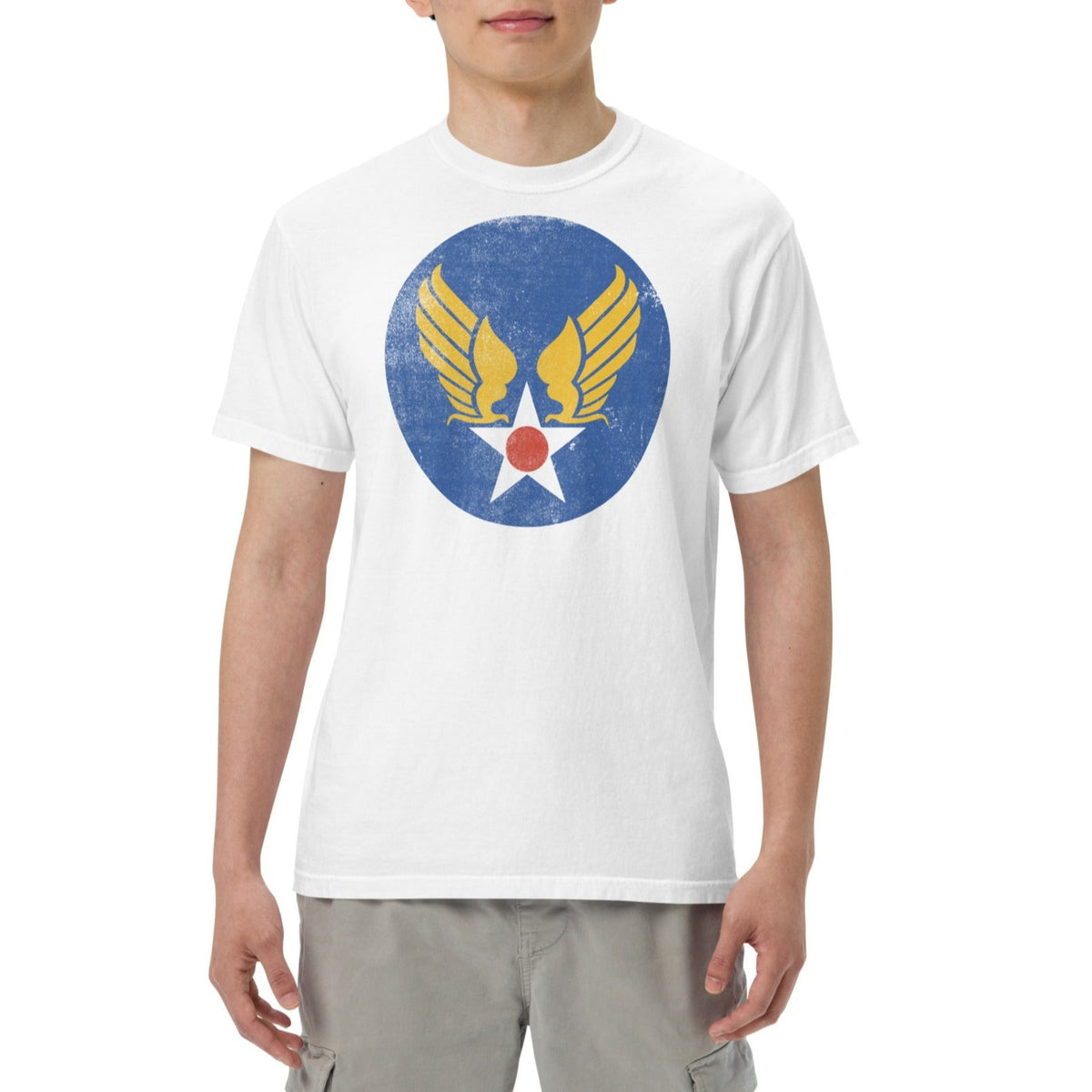 WWII Airforce Roundel Men’s Garment-dyed Heavyweight T-Shirt