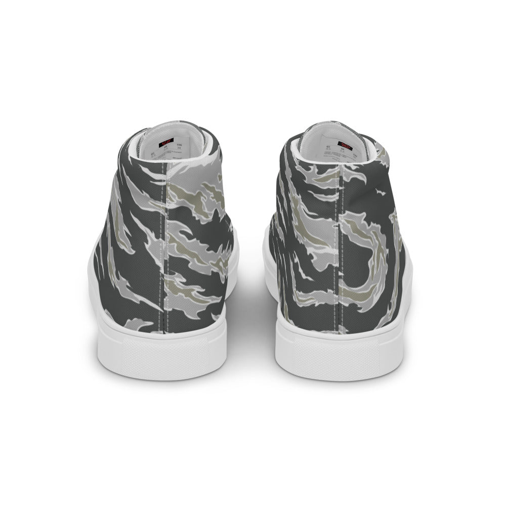 Tiger Stripe Drab Camo Men’s high top canvas shoes