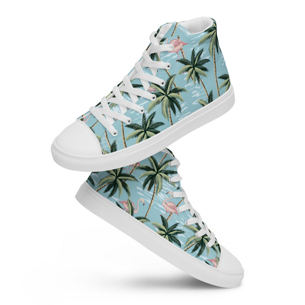 Florida Man Pattern Flamingo Men’s high top canvas shoes