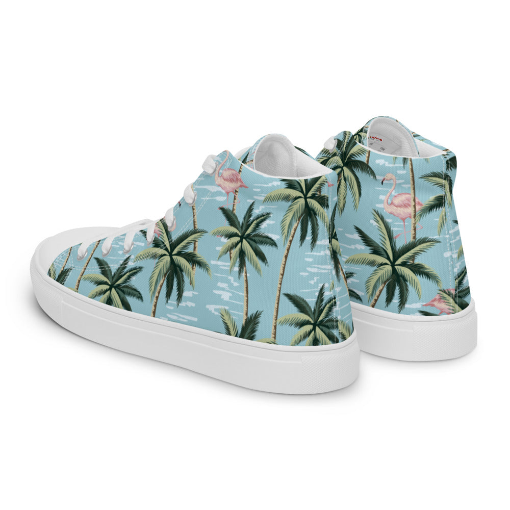 Florida Man Pattern Flamingo Men’s high top canvas shoes
