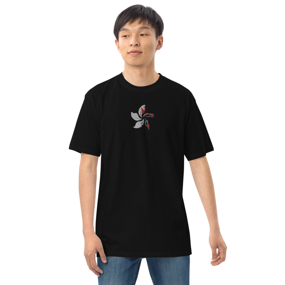 Black Bauhinia Heavyweight Embroidered T-Shirt