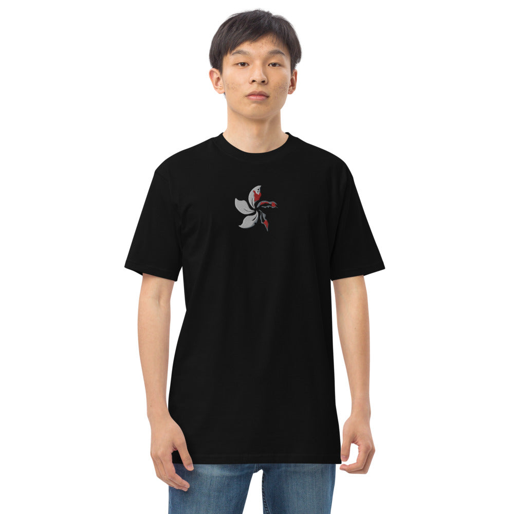 Black Bauhinia Heavyweight Embroidered T-Shirt